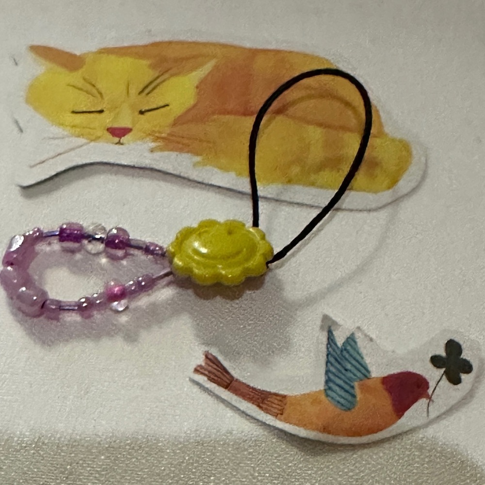 🪡free add on - beaded Phone Charm, fingerlet w/ smiley face sunshine